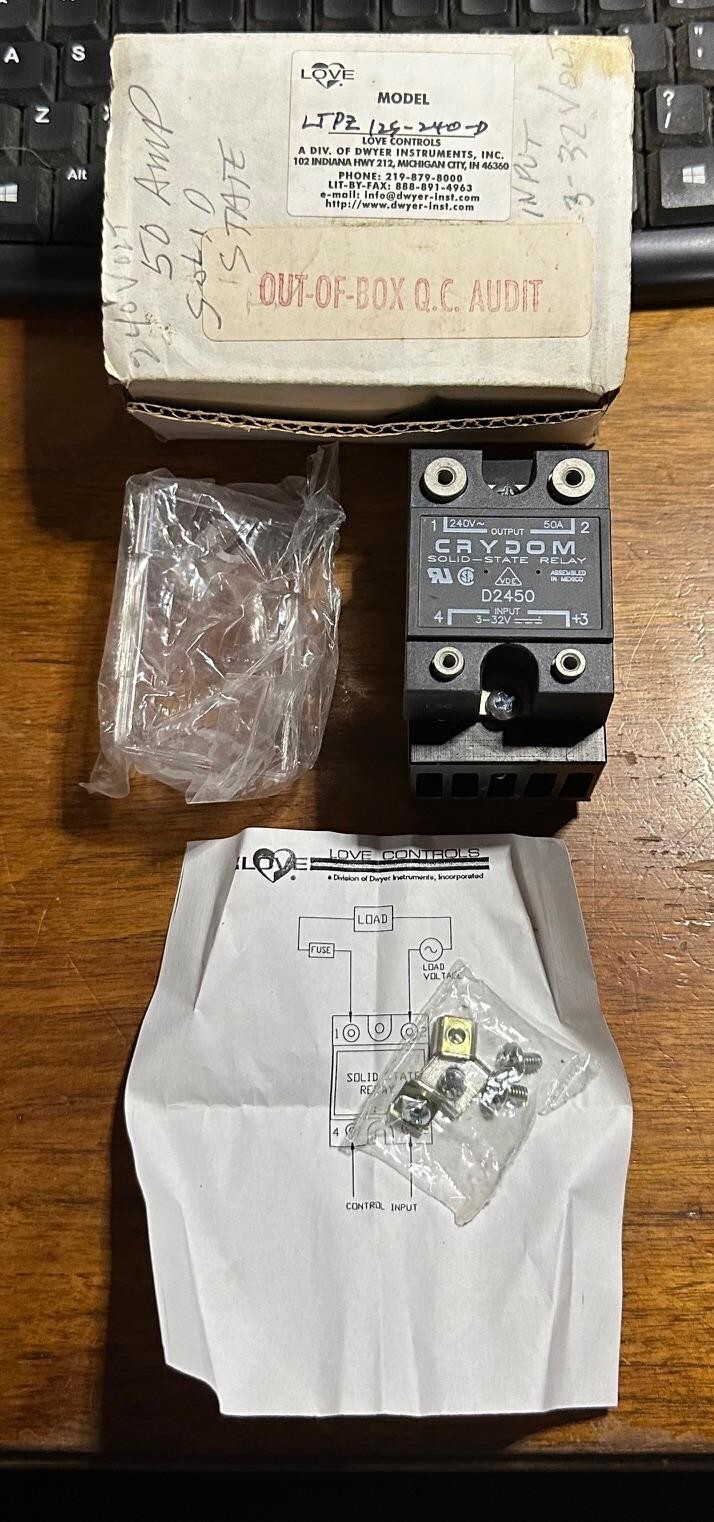 Love Controls LTPZ125-240-D Series LTP Solid State Relay Crydom D2450 - NEW