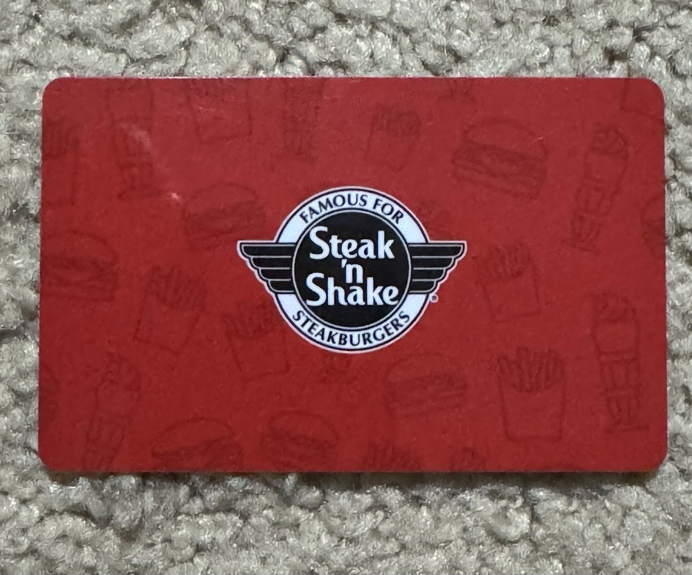 Steak 'n Shake Gift Card value $100 Buy it now was $90. Reduced to $85