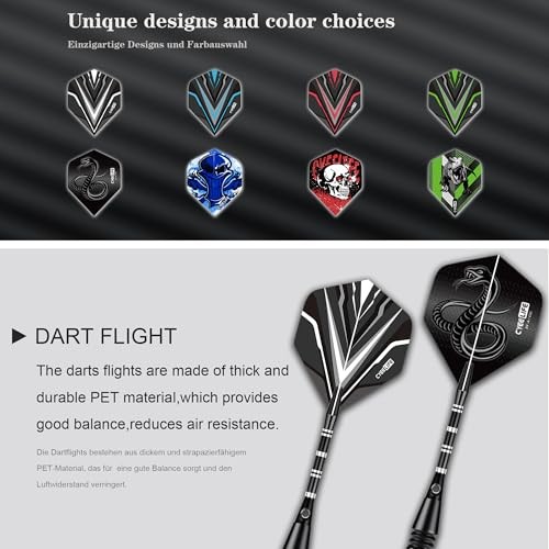 Darts Plastic Tip - Professional Soft Tip Darts Set - 12 Pcs 20 Gram with 50