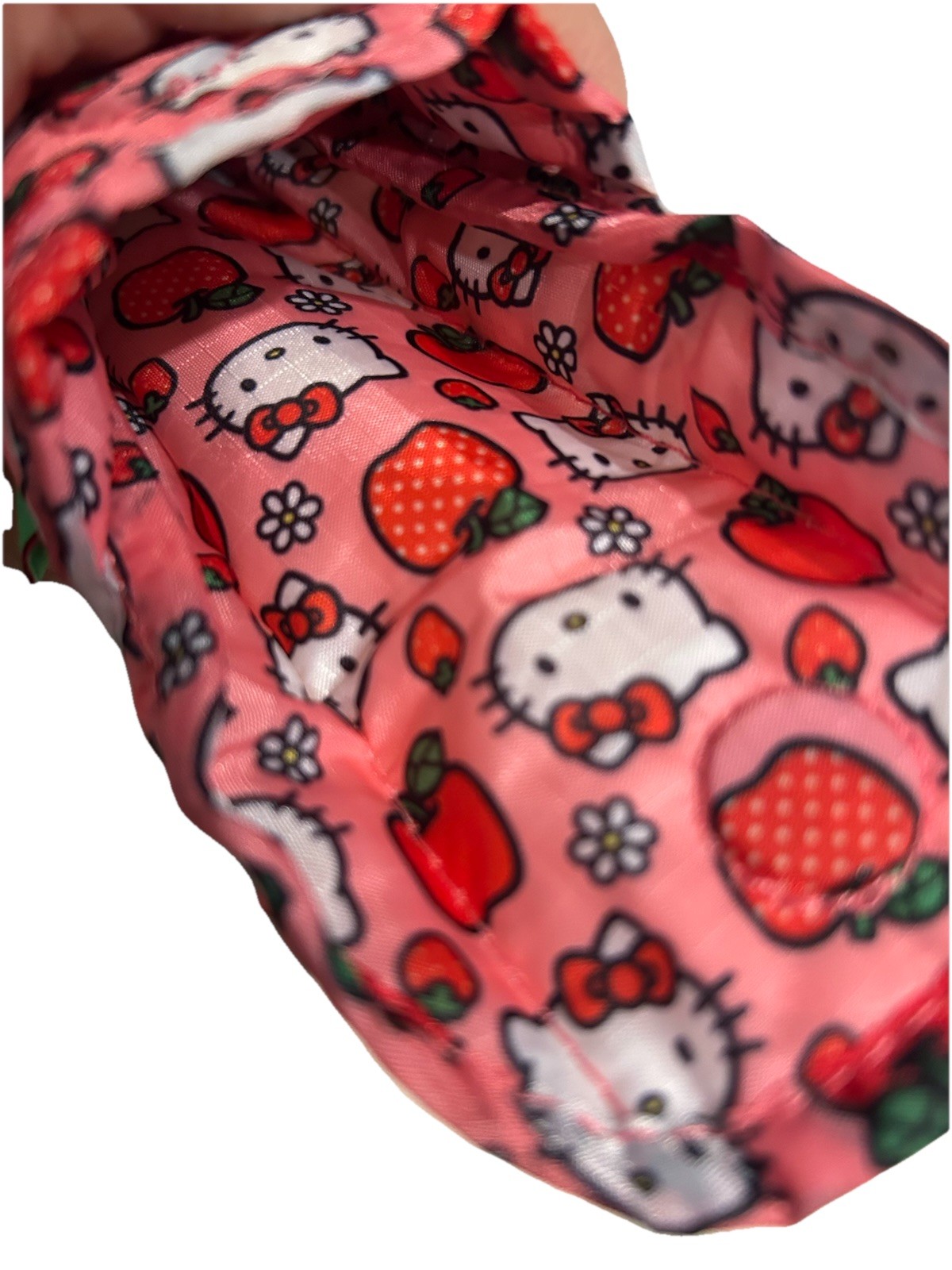New Hello Kitty Glasses Case Red Apple Sleeve Sunglasses Storage Soft Protector