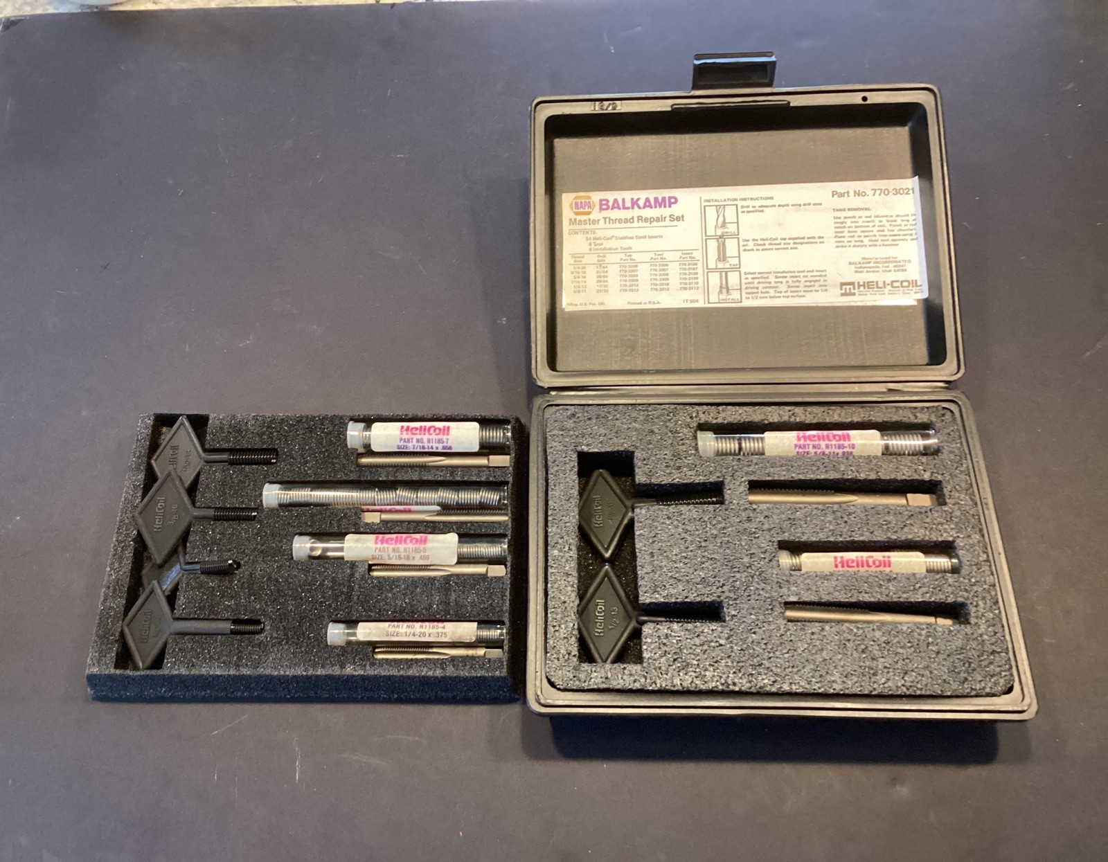 NAPA BALKAMP HELICOIL Master Thread Repair Set 770-3021 Super Nice Free Ship