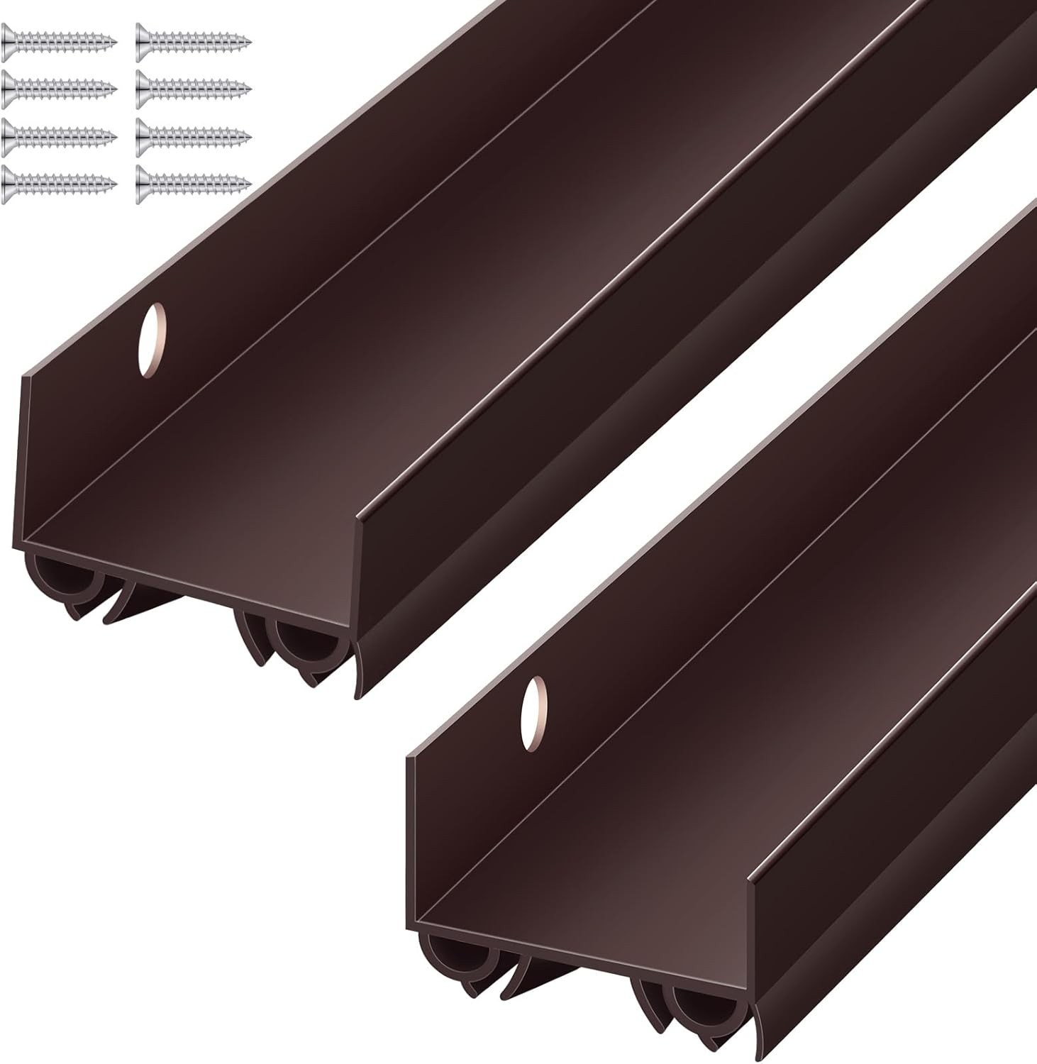 2 Sets Door Sweep Plastic PVC 1 3/4" x 36" Slide on Bottom Exterior Door Seal...