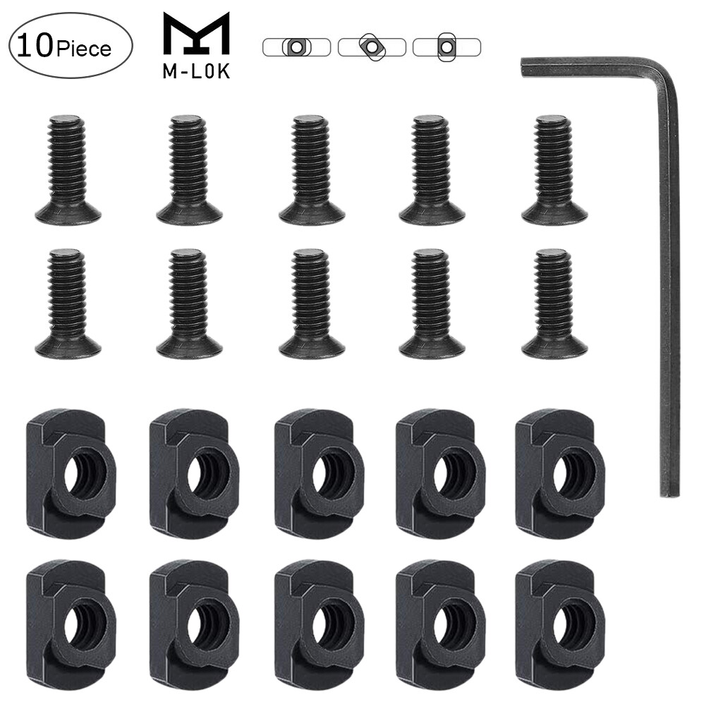 10 Pack M-LOK Screw and Nut Replacement Set for Rail Sections - with Wrench