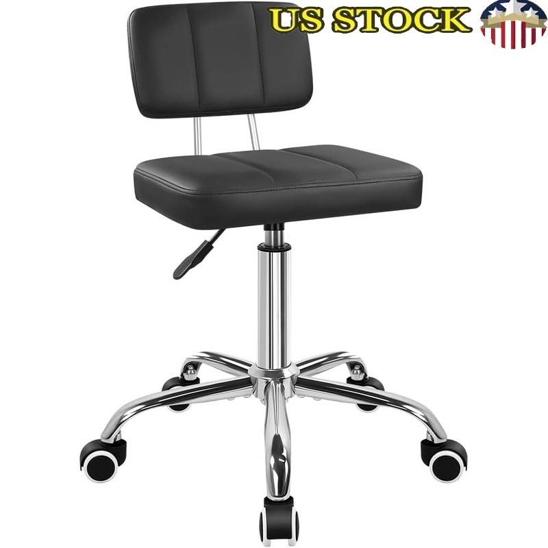 360 Swivel Rolling Stool Chair Height Adjustable Office Task Chair Easy Assembly