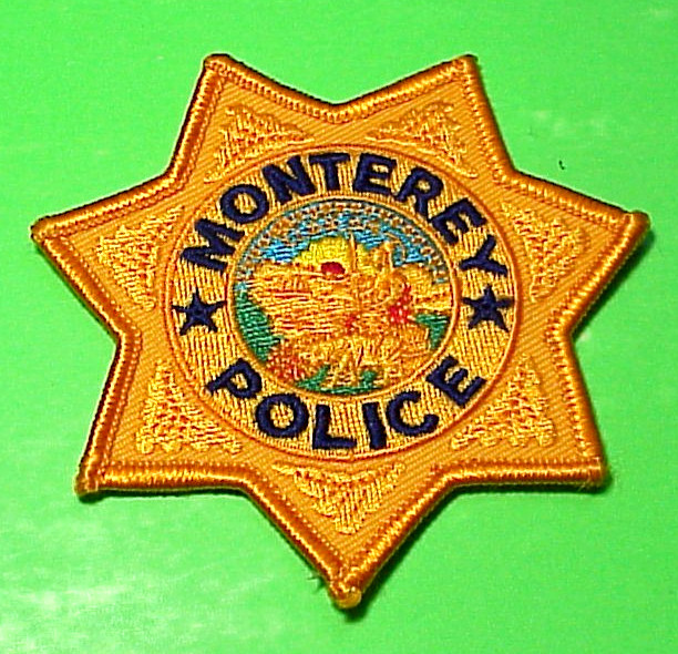 MONTEREY CALIFORNIA  CA  OBSOLETE  VINTAGE 3 1/4" HAT / VEST  POLICE PATCH