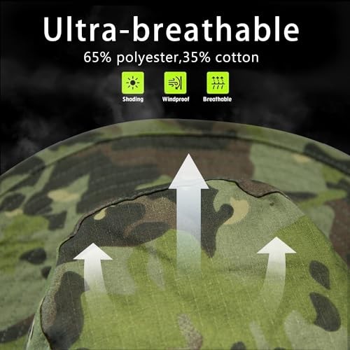 Camo Boonie Hat for Men Women, Military Tactical Wide Brim One Size C-jungle