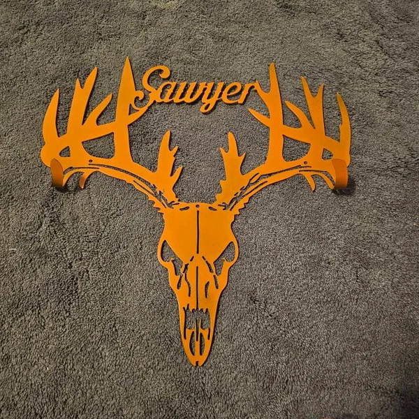 custom metal bow holder.man cave, deer