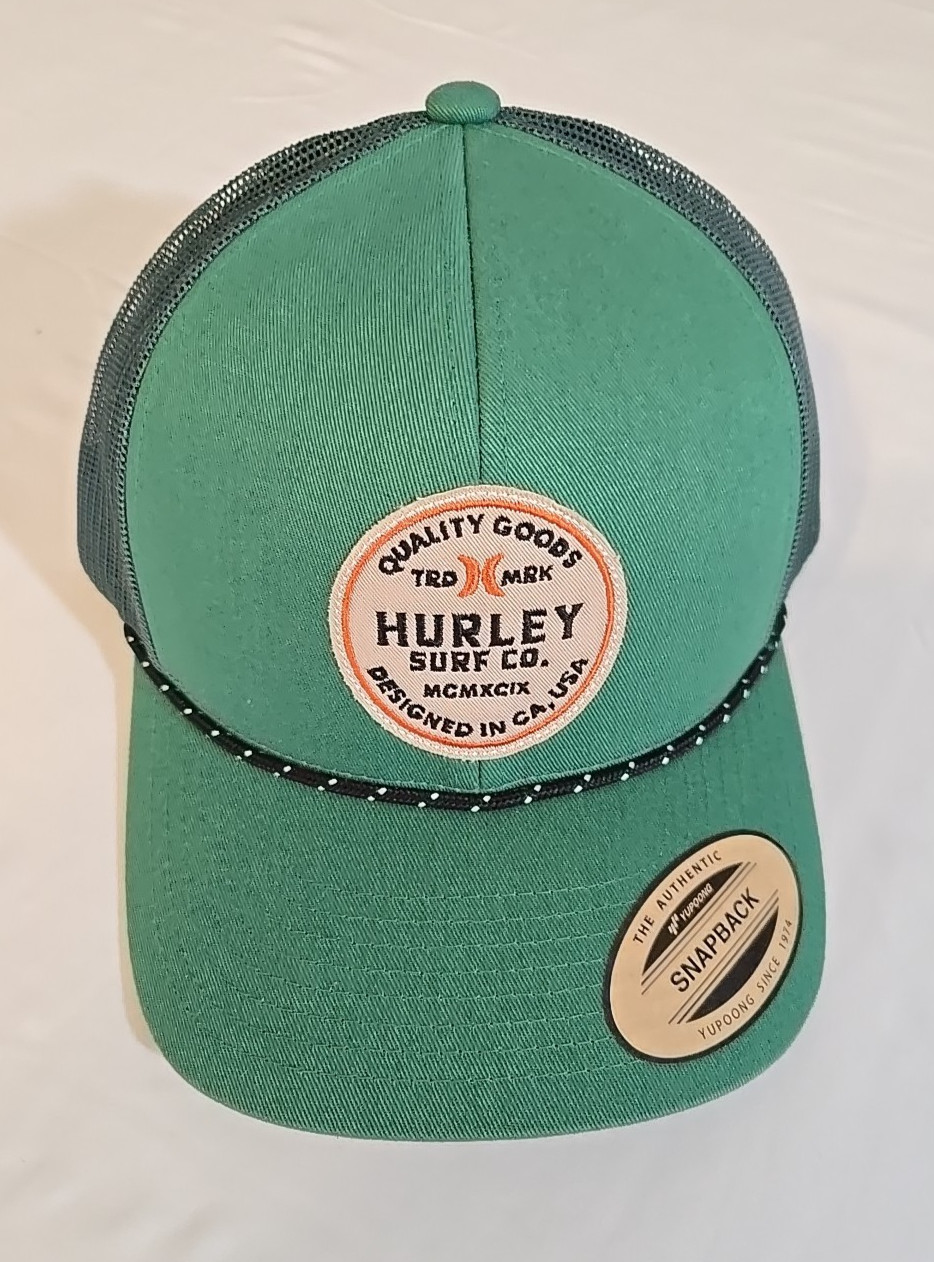 Hurley M SURF COMPANY Snapback Hat Green One Size NWT