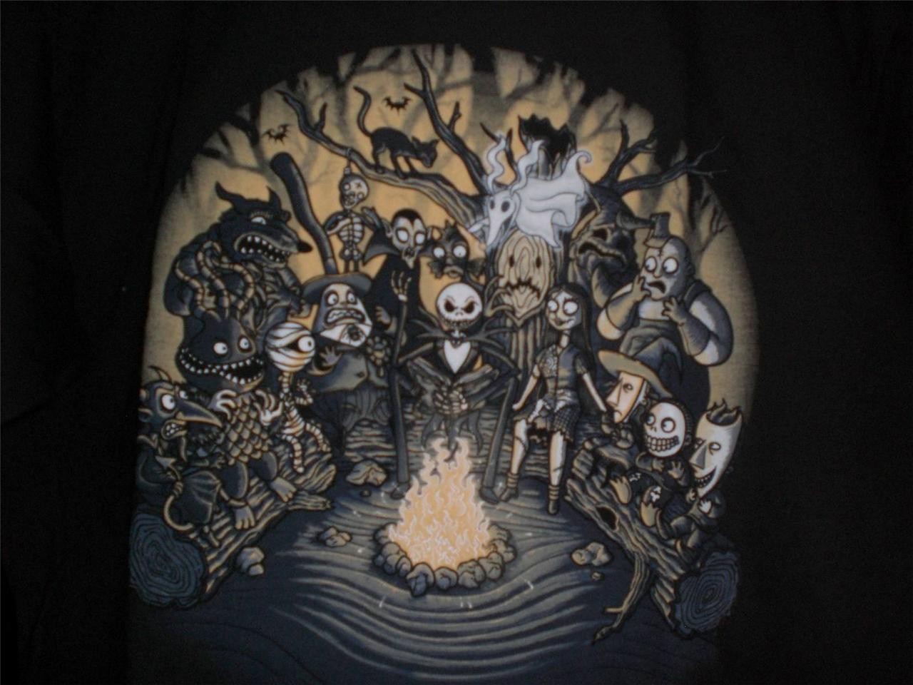 TeeFury Nightmare LARGE "Halloween Tale" Before Christmas Shirt BLACK