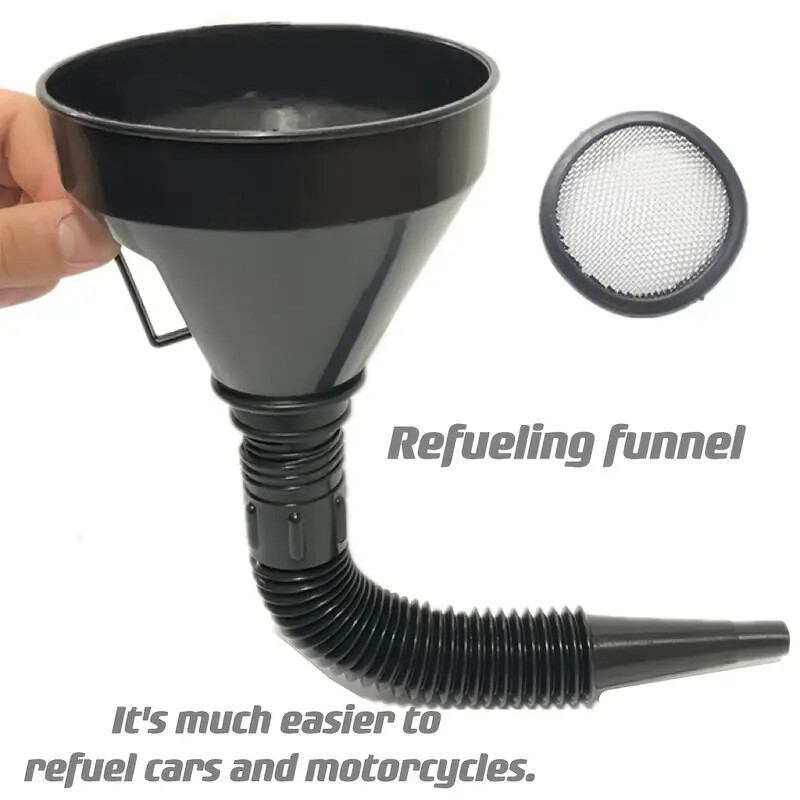 Engine Refueling Funnel with Filter for Car Motor Oil Gasoline Filling Strainer