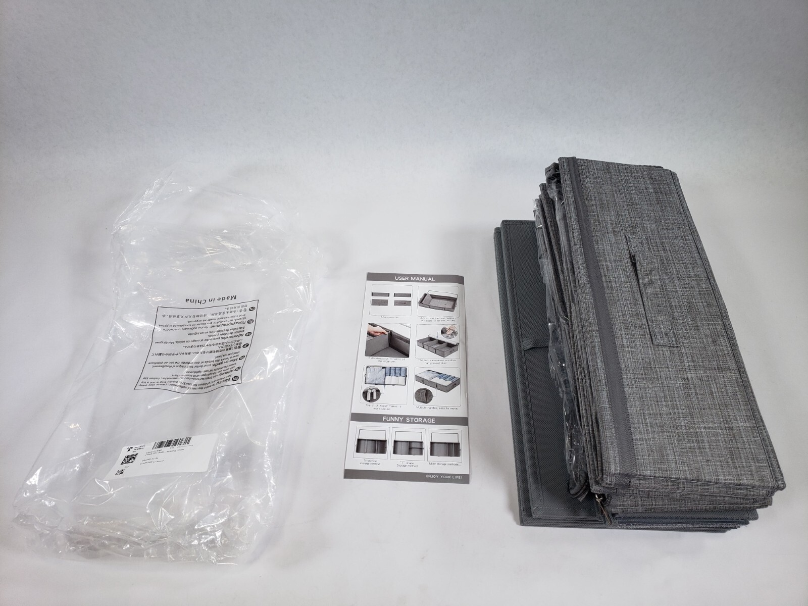 2 Pack 50L UnderBed Storage Box w/ Clear Lid Foldable w/ Adjustable Dividers