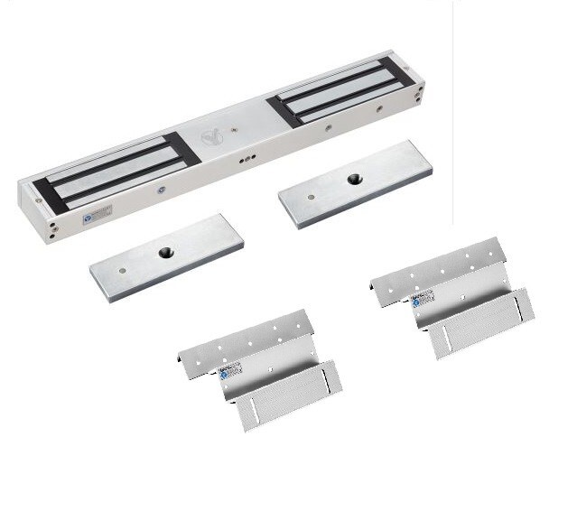 Heavy Duty Electromagnetic Double Door Lock - 1500 lbs x 2 + Power Unit Package