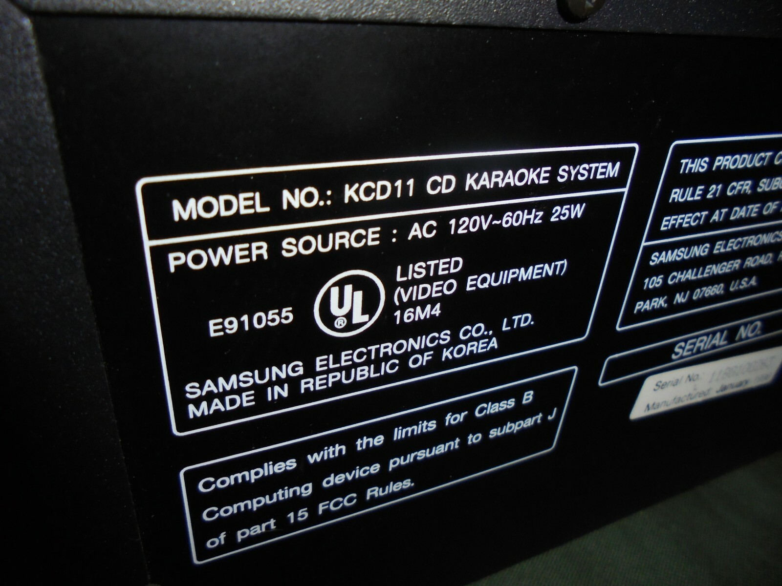 Samsung KCD-11 Karaoke System