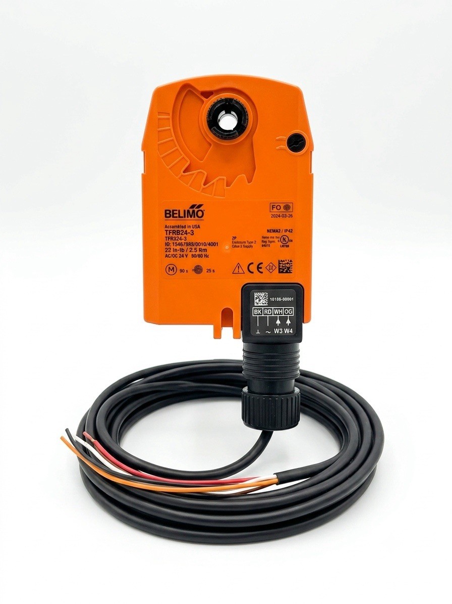 Belimo TFB24 Spring Return 24V AC/DC 22 in-lb HVAC Control Damper Actuator New