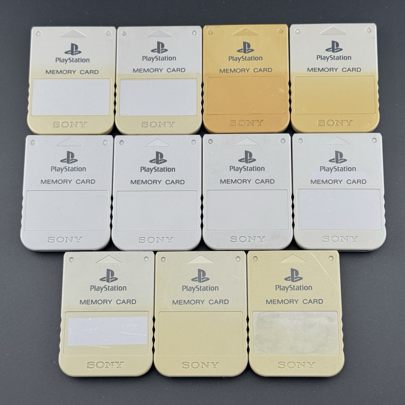 Sony PlayStation PS1 Lot Of 11 Official OEM 15-Block Gray Memory Card SCPH-1020