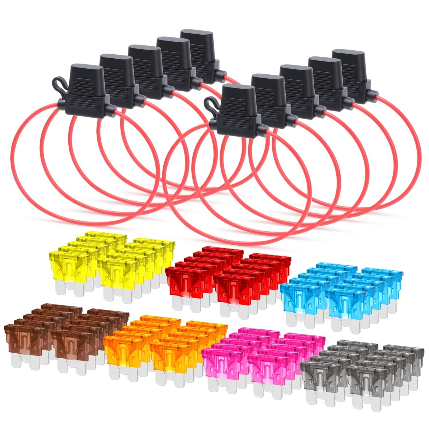 MADCATZ 18 AWG - 10 PCS Fuse Holder ATC/ATO in-Line Automotive Blade Fuse Hol...
