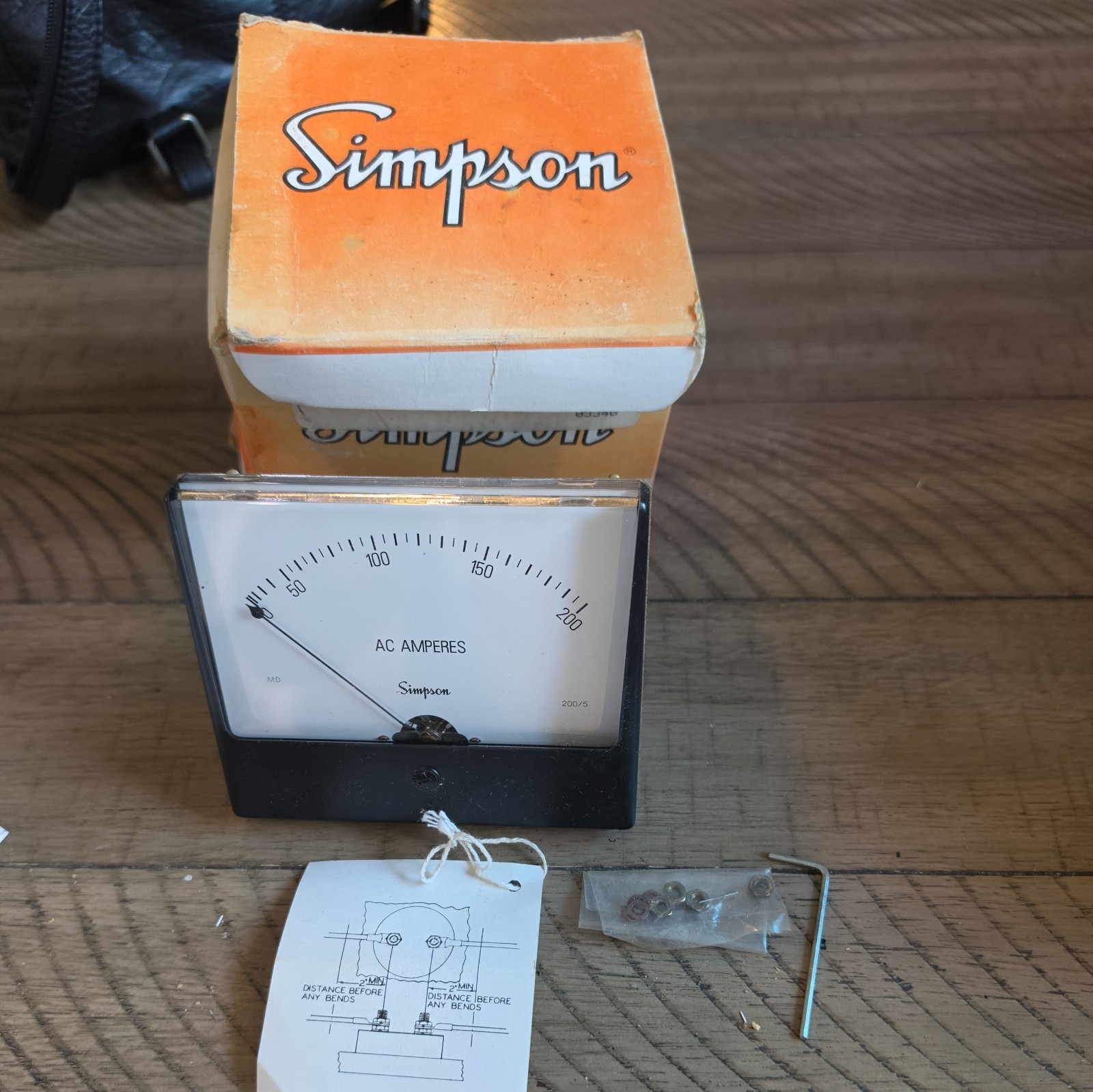 Simpson 1359 AC Volts Analog Panel Meter 0-200V Made in USA Vintage Industrial