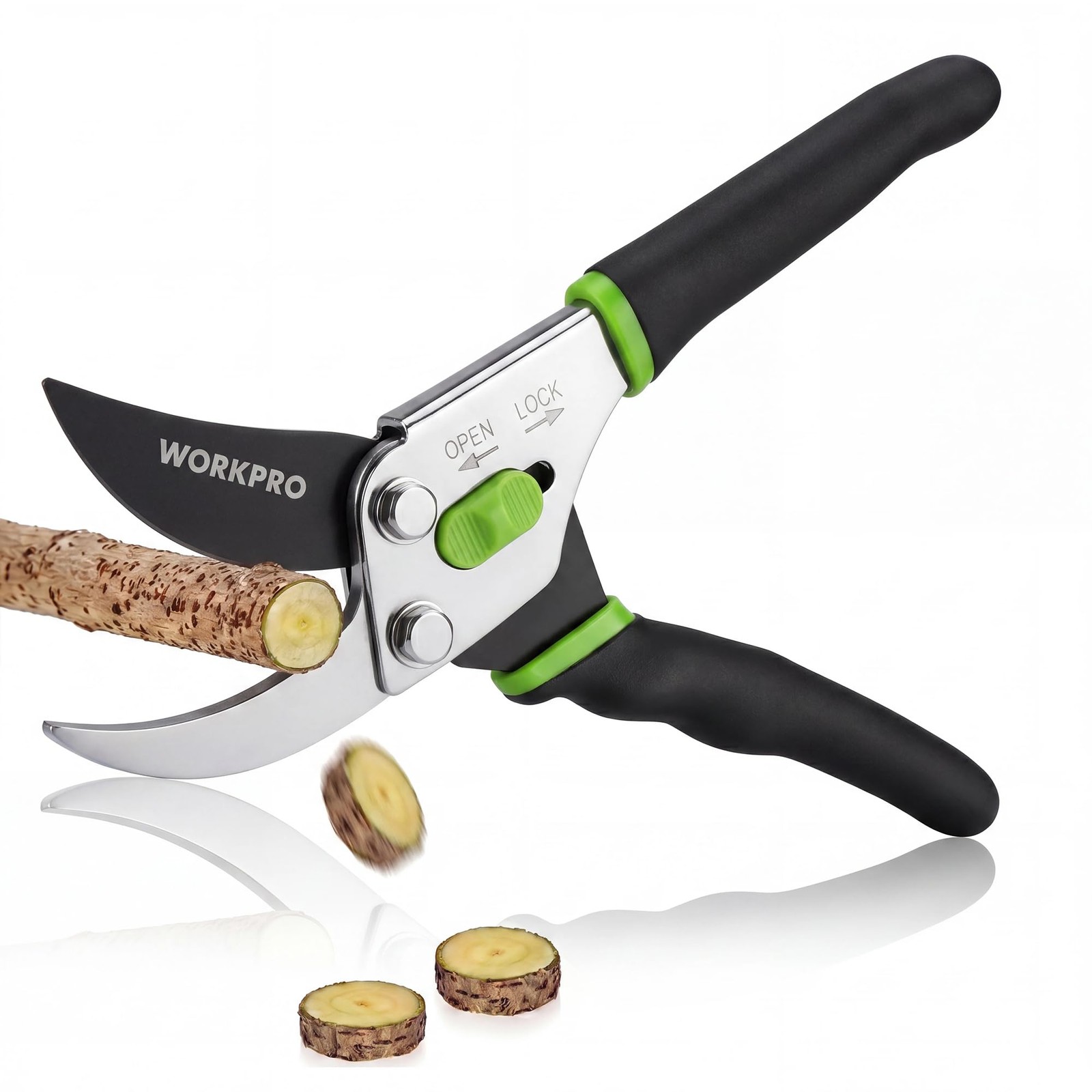 WORKPRO Bypass Pruning Shears, 8.5" Hand Pruner with Non-Slip Grip