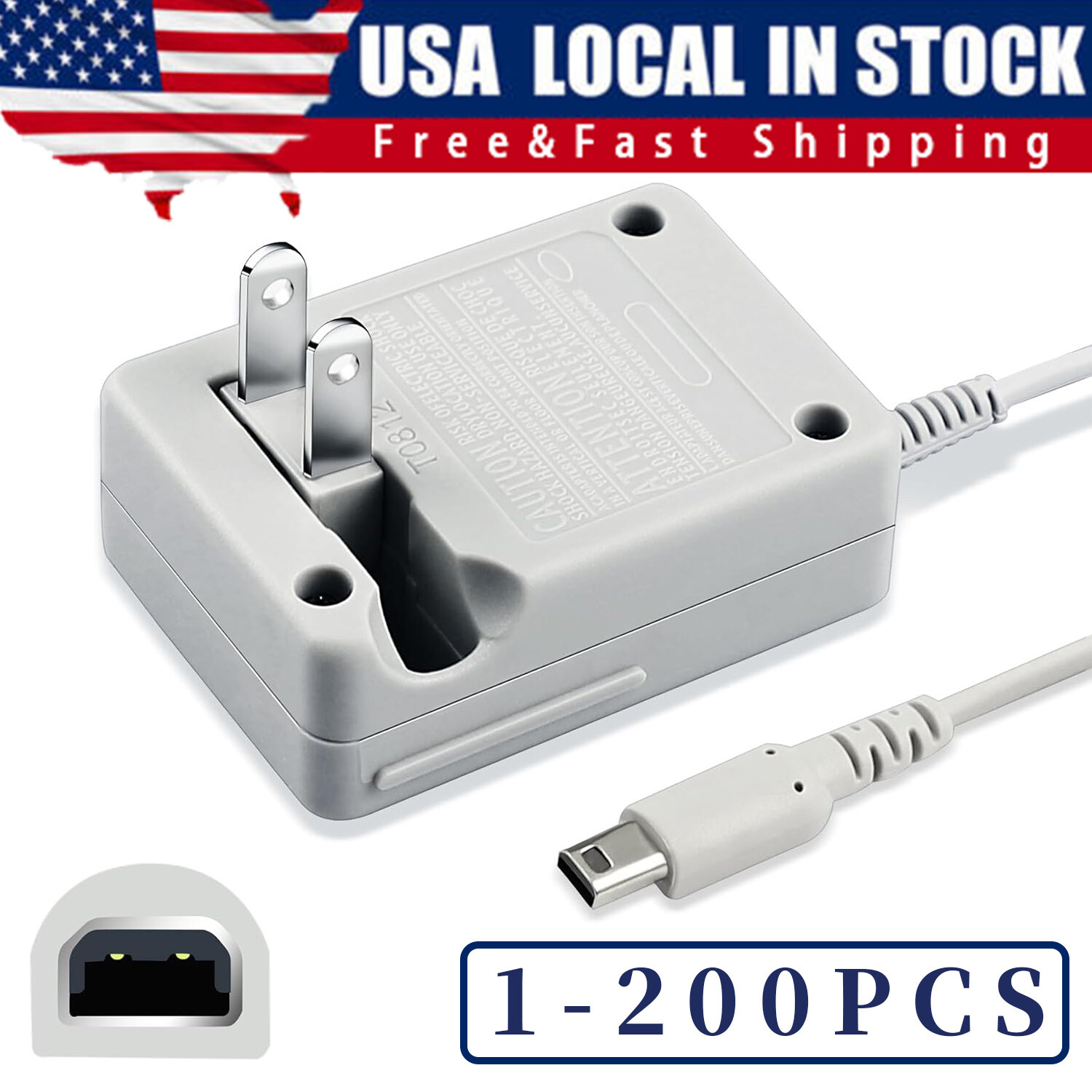 AC Adapter Home Wall Charger Cable for Nintendo DSi/ 2DS/ 3DS/ DSi XL System