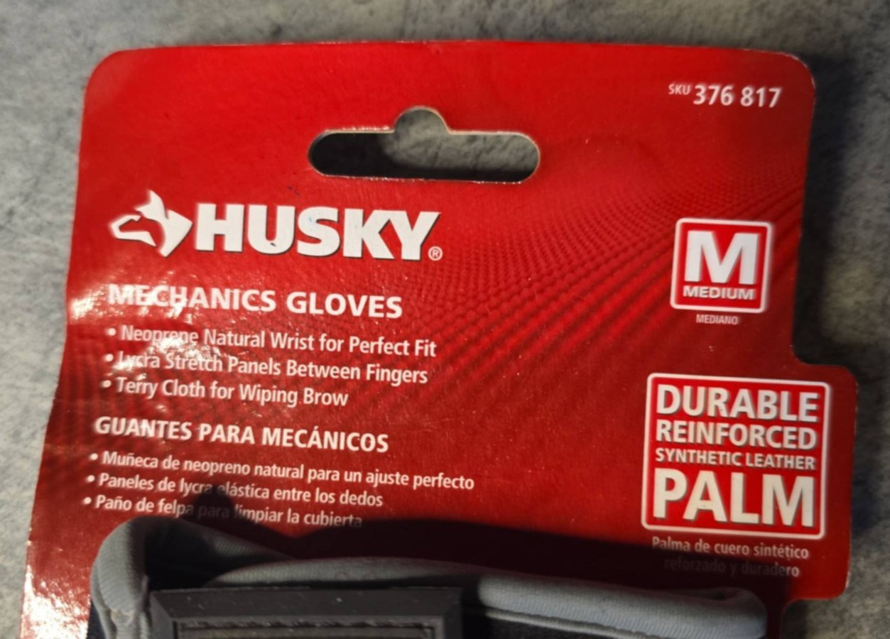 Husky Heavy Duty Mechanics Work Gloves Pair Size Medium