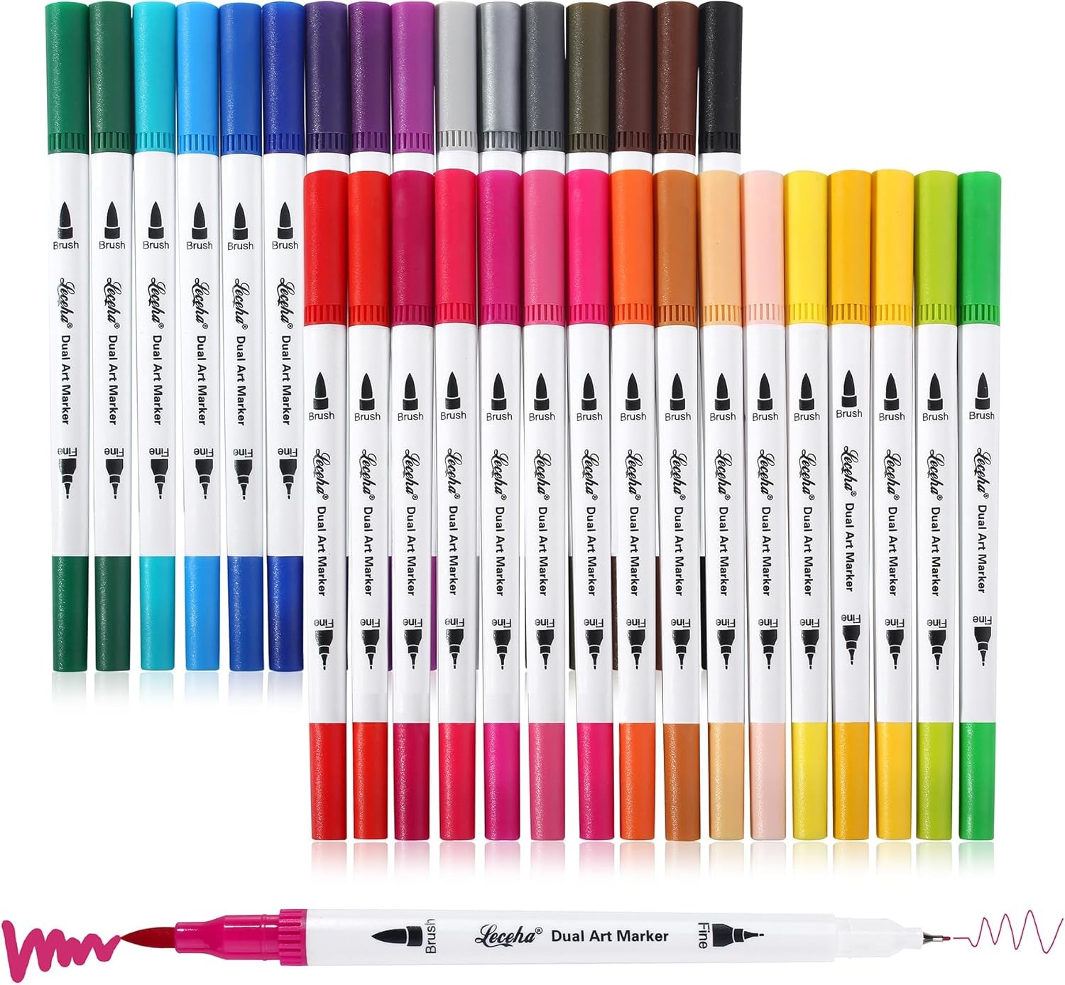 Dual Tip Art Markers Pens for Kids Adult 1 Count (Pack of 32), Multicolor