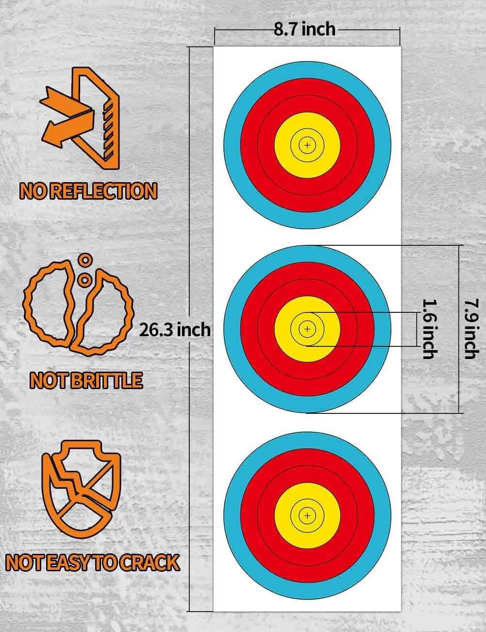 Precision 30pcs Archery Targets - Vertical 3 Spot Design for Training & Practice