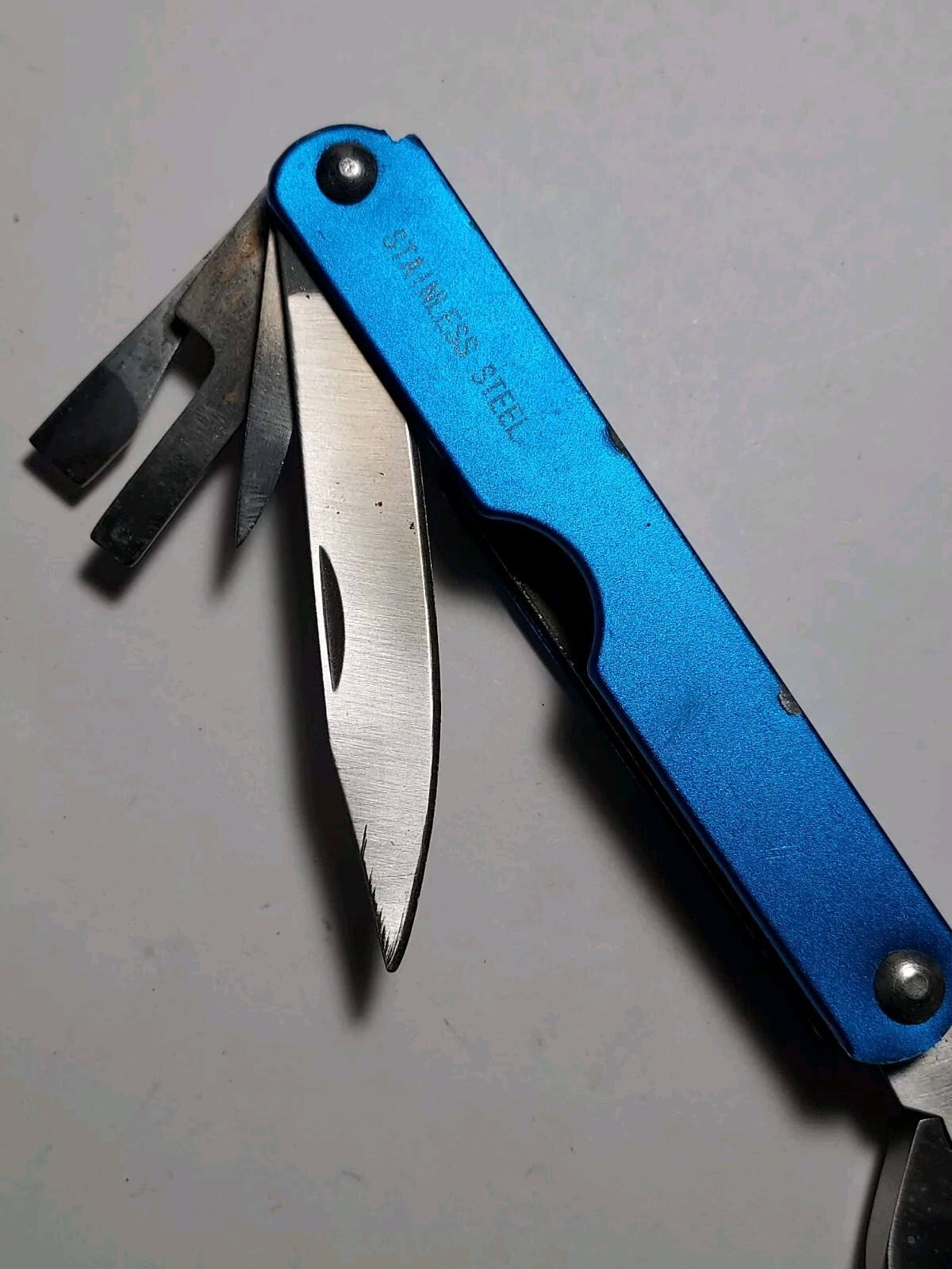 Sheffield Blue Stainless Steel Multi Tool #12760 with nylon pouch