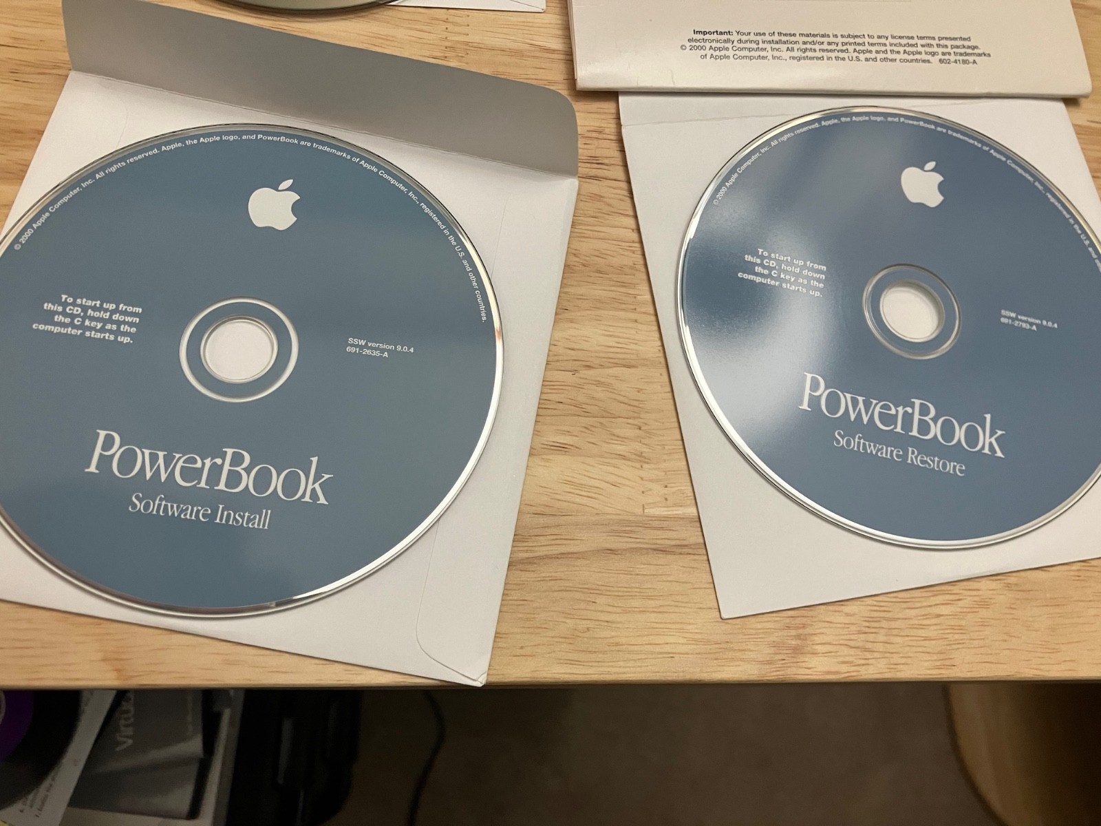 Apple PowerBook Mac OS 9.0.4 Software Install / Restore / Hardware Test Discs