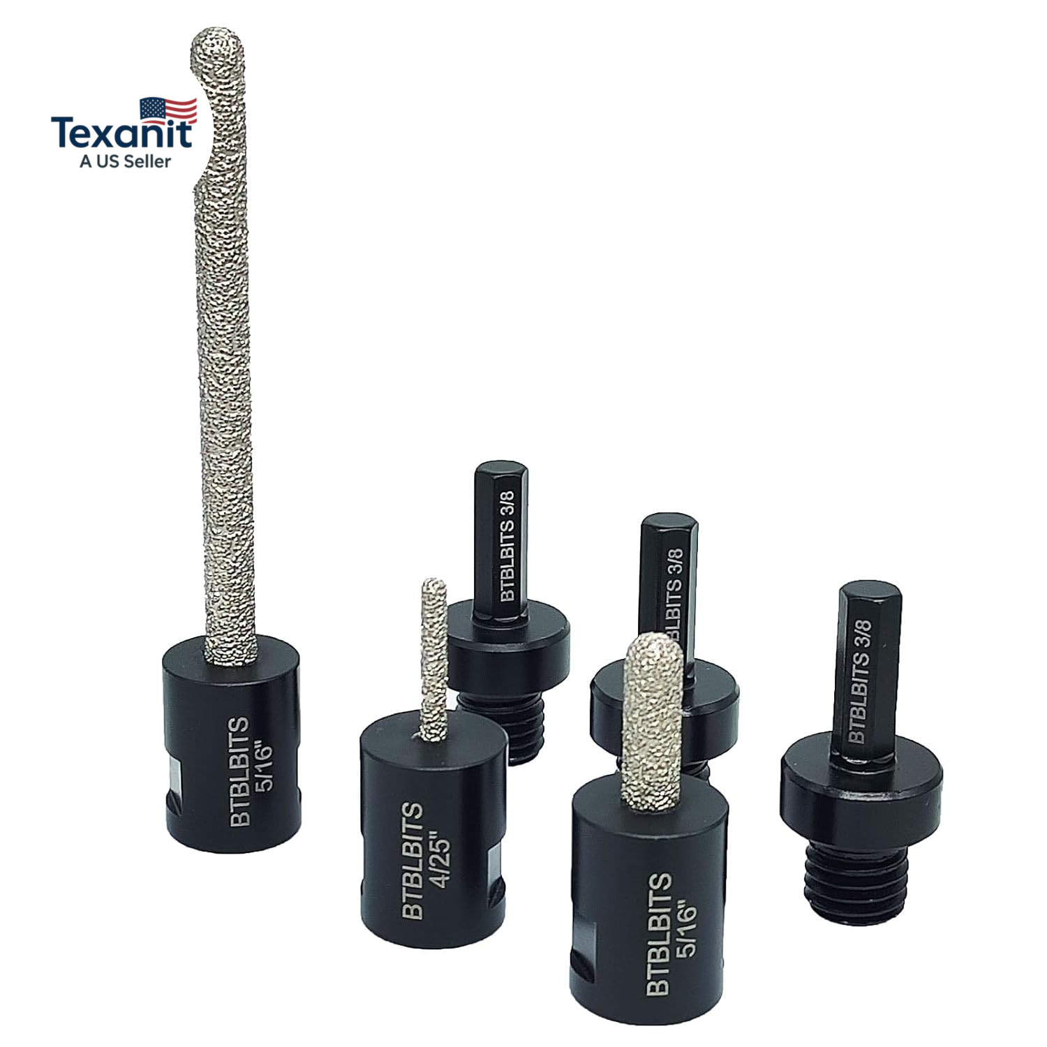 Diamond Mortar Raking Bit 5/16" X 1" Router Bits with 5/8-11 Thread plus 3/8" He