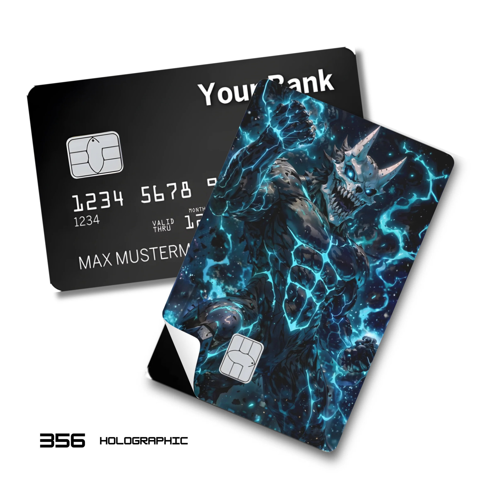 Credit Card Skin Sticker - Kaiju No. 8 - Kaiju No. 8 With Blue Lightning - Holog
