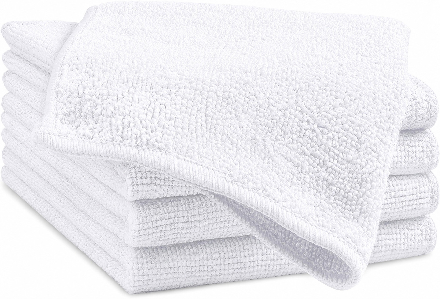 5Pack Microfiber Cleaning Cloth White Lint Free Towels for Kitchen Home Cleaning