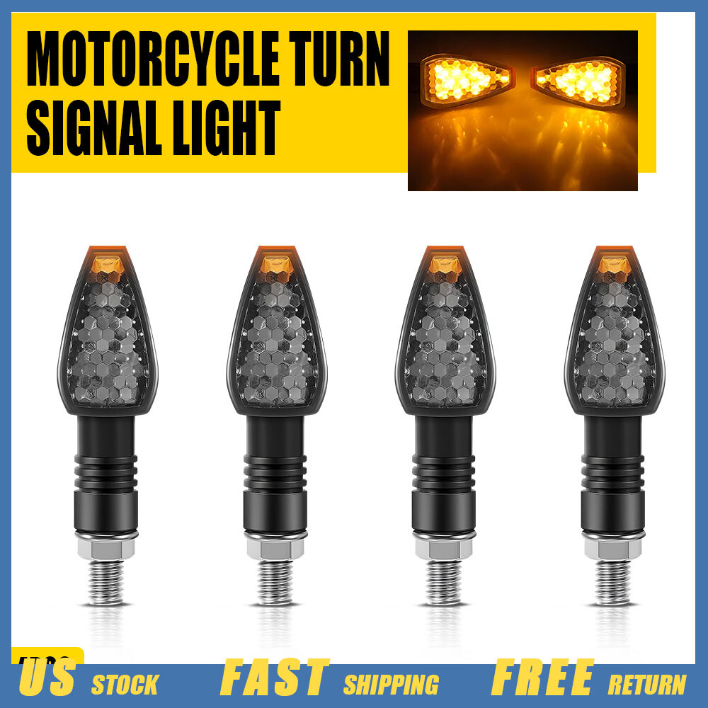 4pcs fits BMW Ducati CB350 Honda 450 500 750 CBR Smoke Amber Turn Signal Light