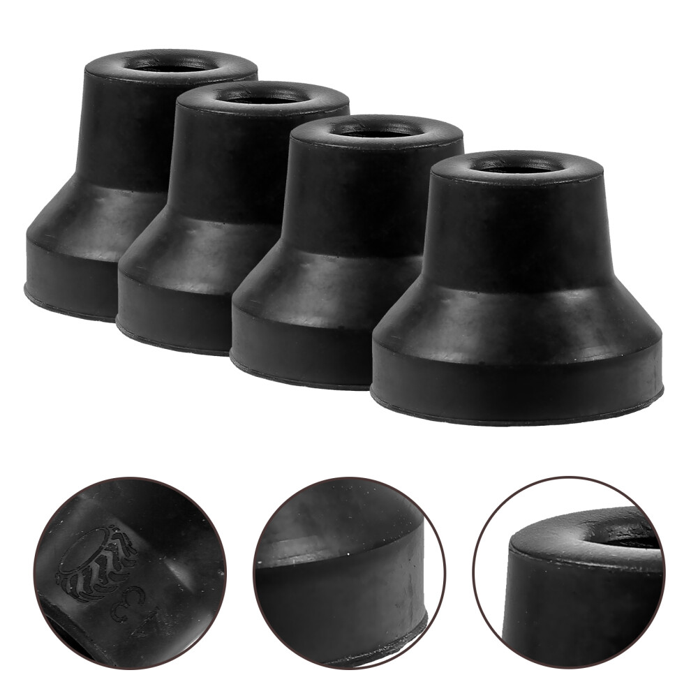 4 Pcs Crutches Walking Stick Tip Cane Replacement Tips Elder Accessories for