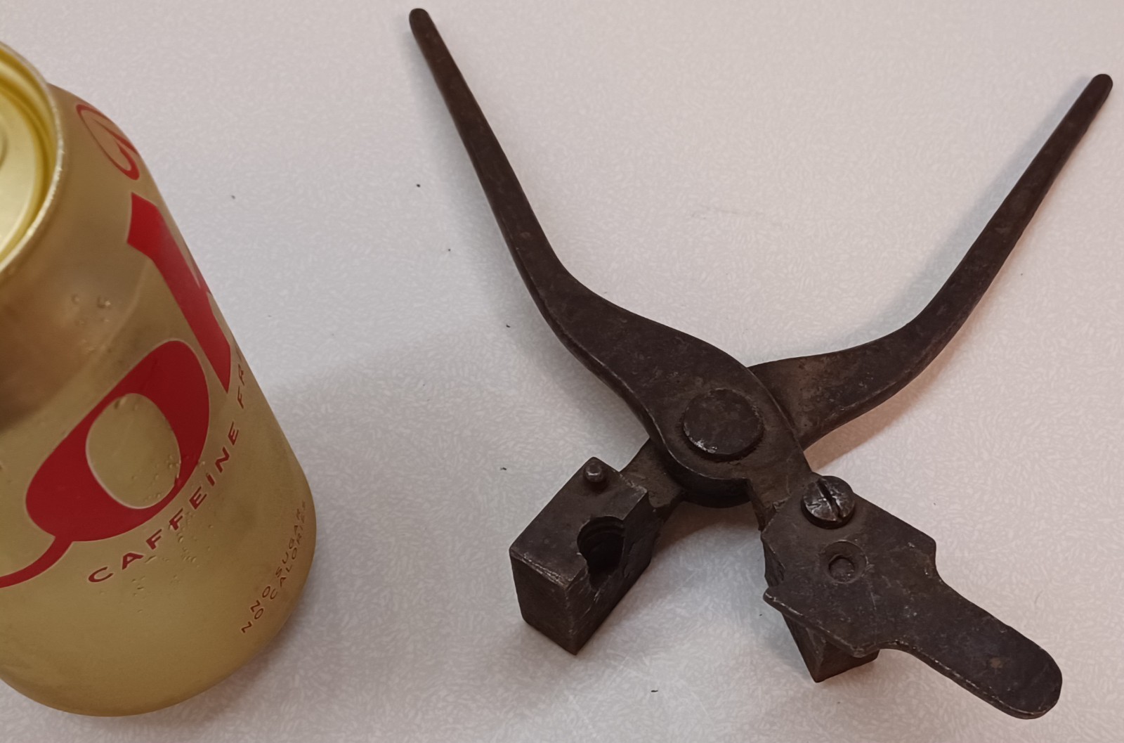 Antique Steel Rifle Ammo Hand Reloading Tool Bullet Mold, Unmarked, Two-ringer?