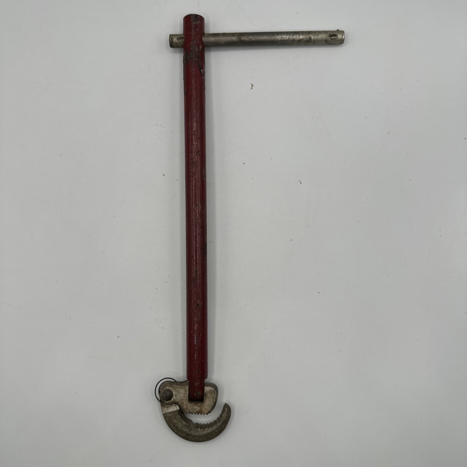 Vintage Speedy Basin Plumbing Wrench Tool Red 12” Spring Loaded Pivot Jaw VTG
