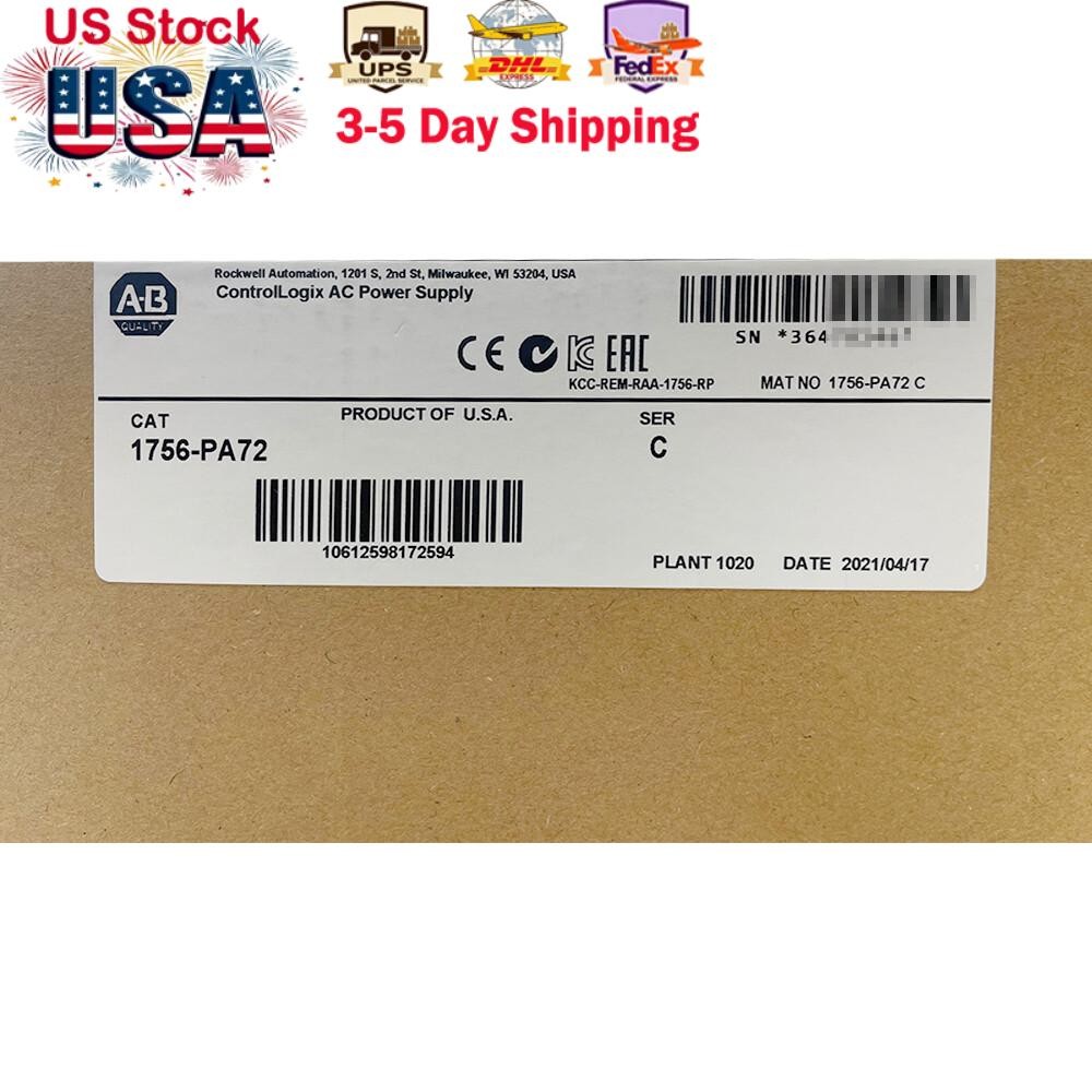 2021 New Sealed AB 1756-PA72 /C ControlLogix AC Power Supply US Free Tax