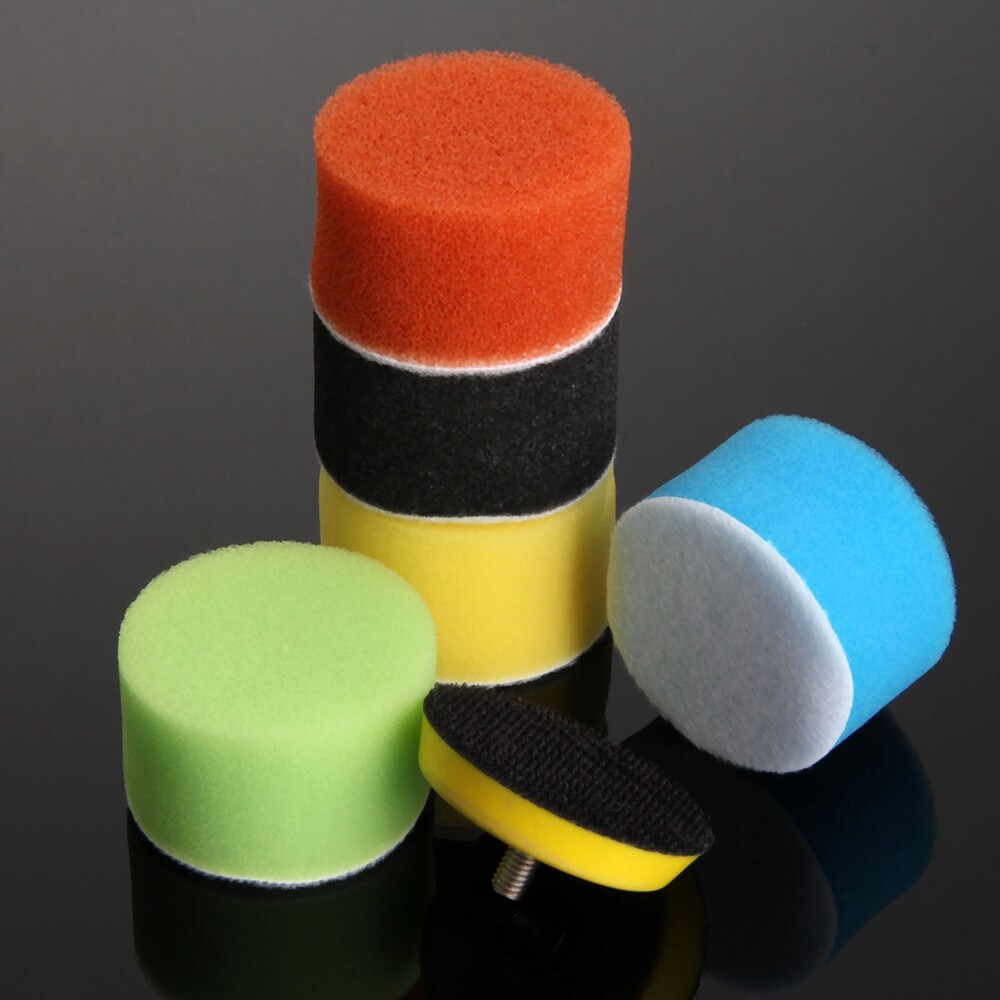 15x 2" Polishing Buffing Buffer Pads Set with 1Pc M6 Air Sander Thread Polisher