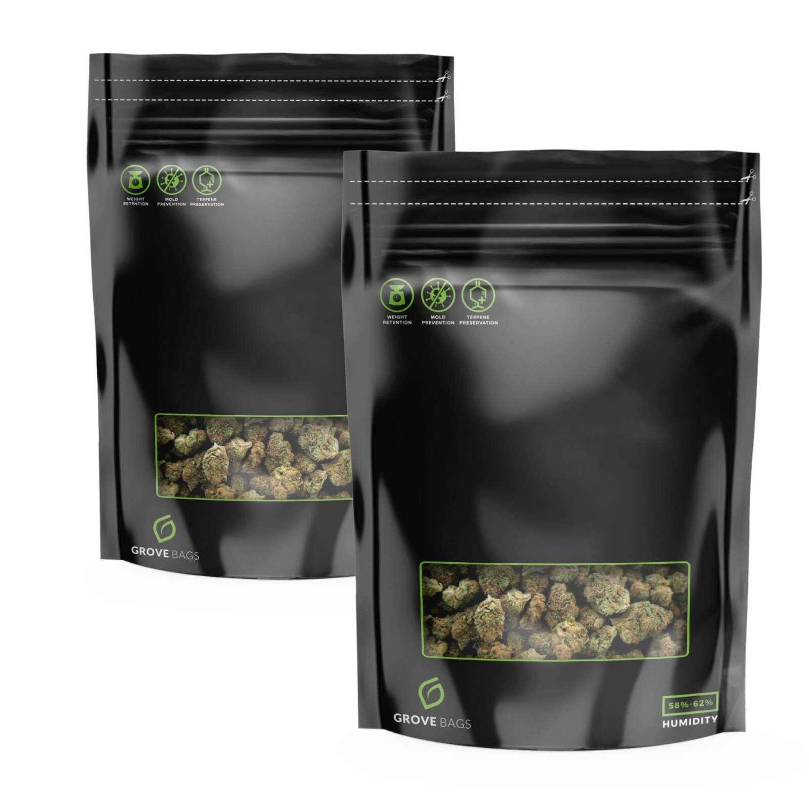 🔥 Grove Bags Window Pouch - TerpLoc Technology  - 1/4 Lb- 2 Pack