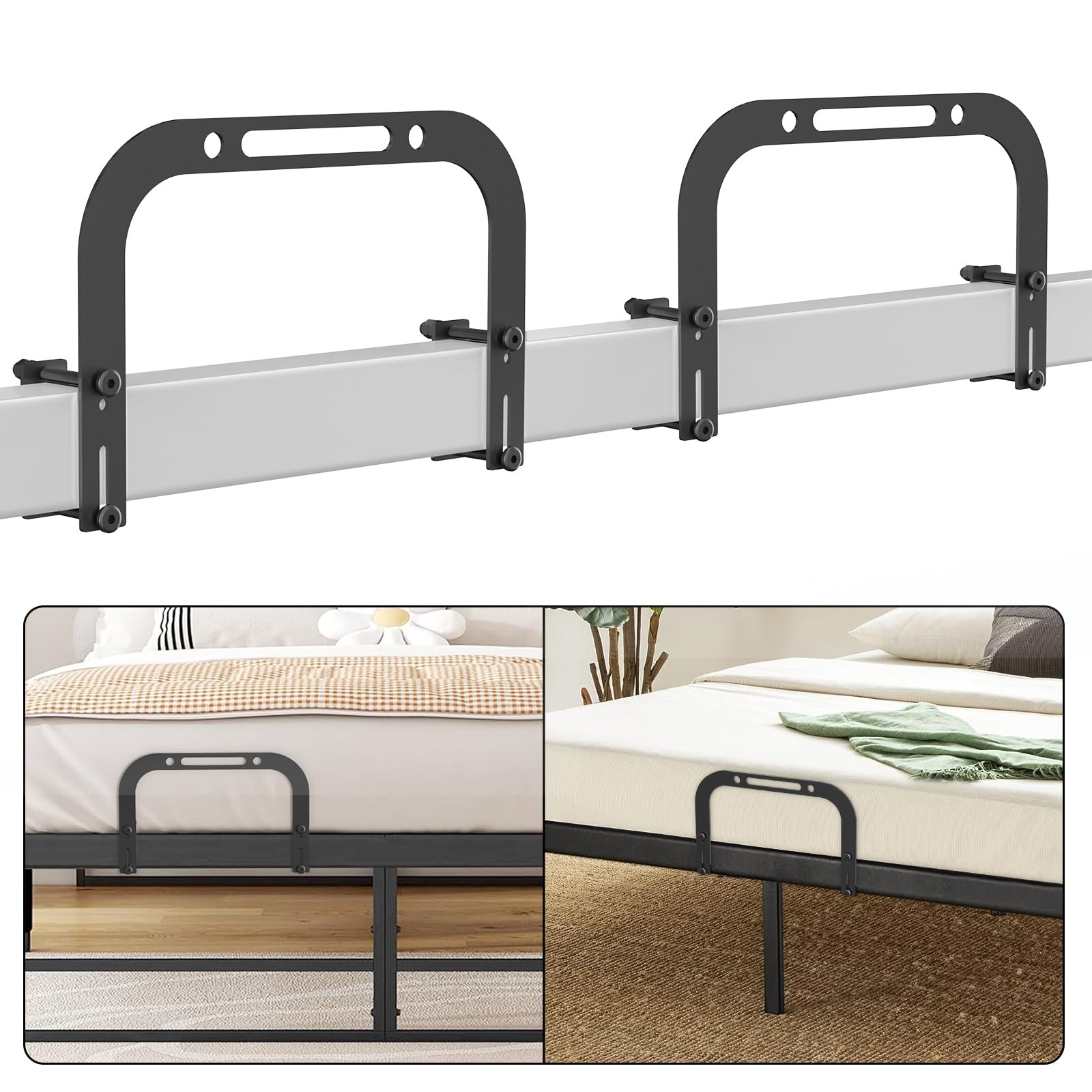 Mattress Slide Stopper, Non~Slip Bed Frame Gripper Retainer Bar, 2 Pack