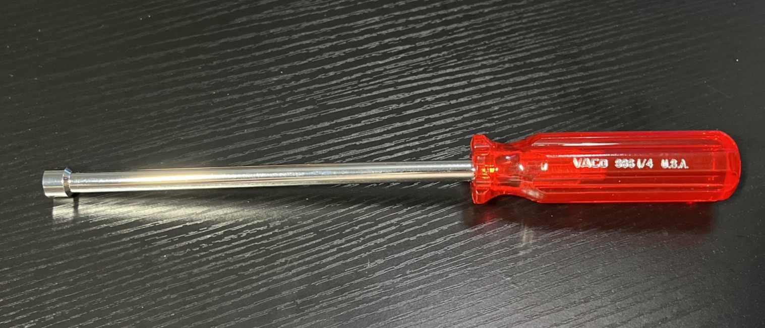 NEW Vaco red handle hollow shaft S86 Nut Driver 1/4"