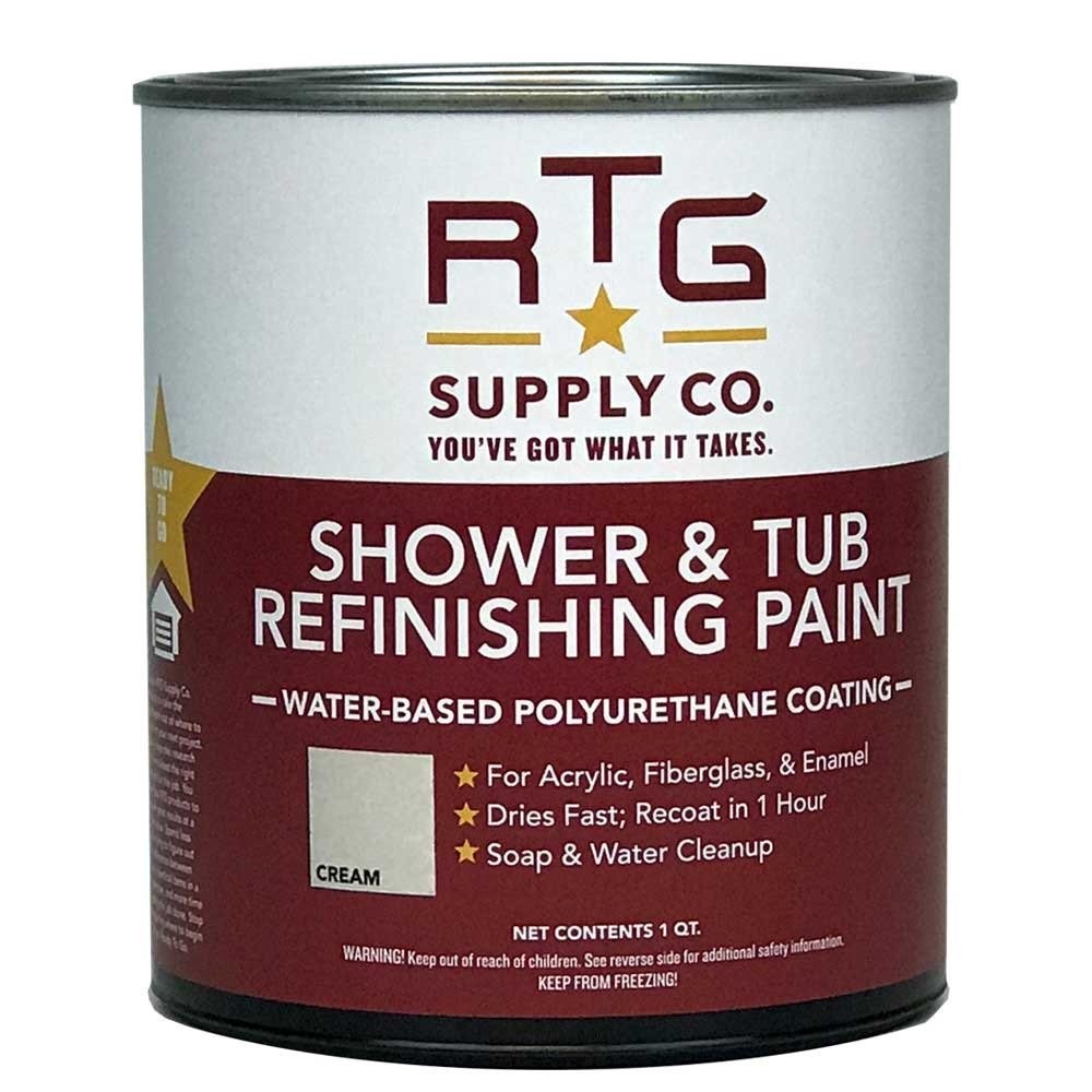Shower & Tub Refinishing Paint Cream, 1 Quart Pack - Durable Bathroom Coating