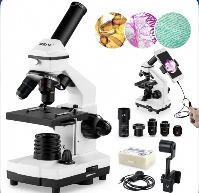 Bebang Compound Ultra Power 100x-2000x Microscope Kit W/Slides, Carry Bag, &More