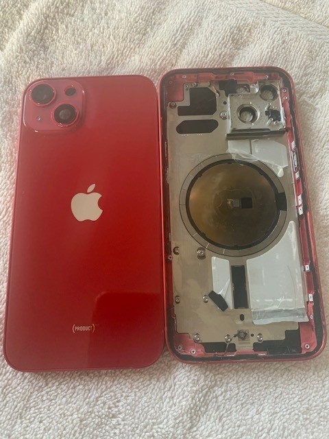 Apple iPhone 13 rear housing back glass chasis red ( D )