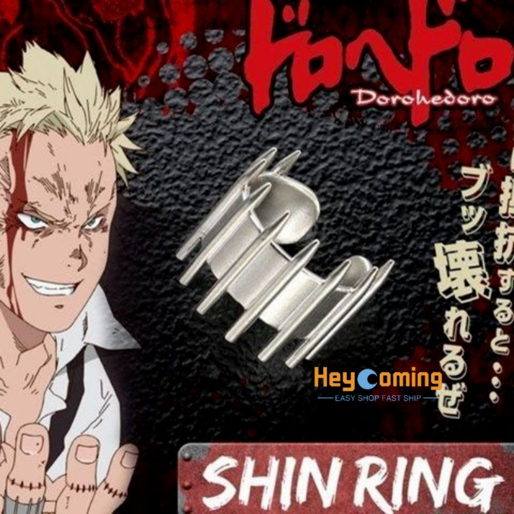 Anime Dorohedoro Ring Shin Same Style Rings Silver Color Fashion open Jewelry