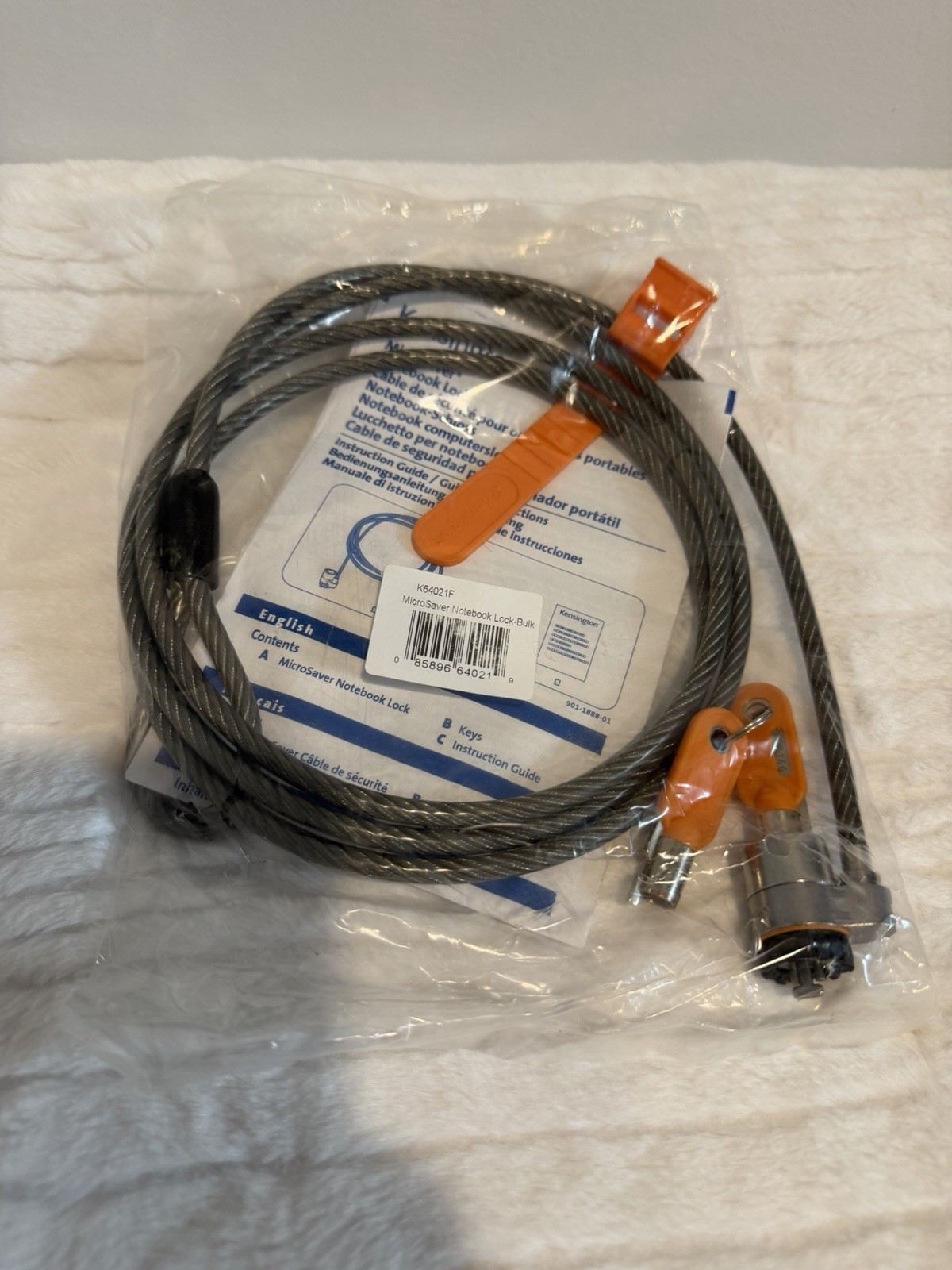 Kensington K64021F Locking Cable Notebook Computer Anti-Theft Lock with Keys