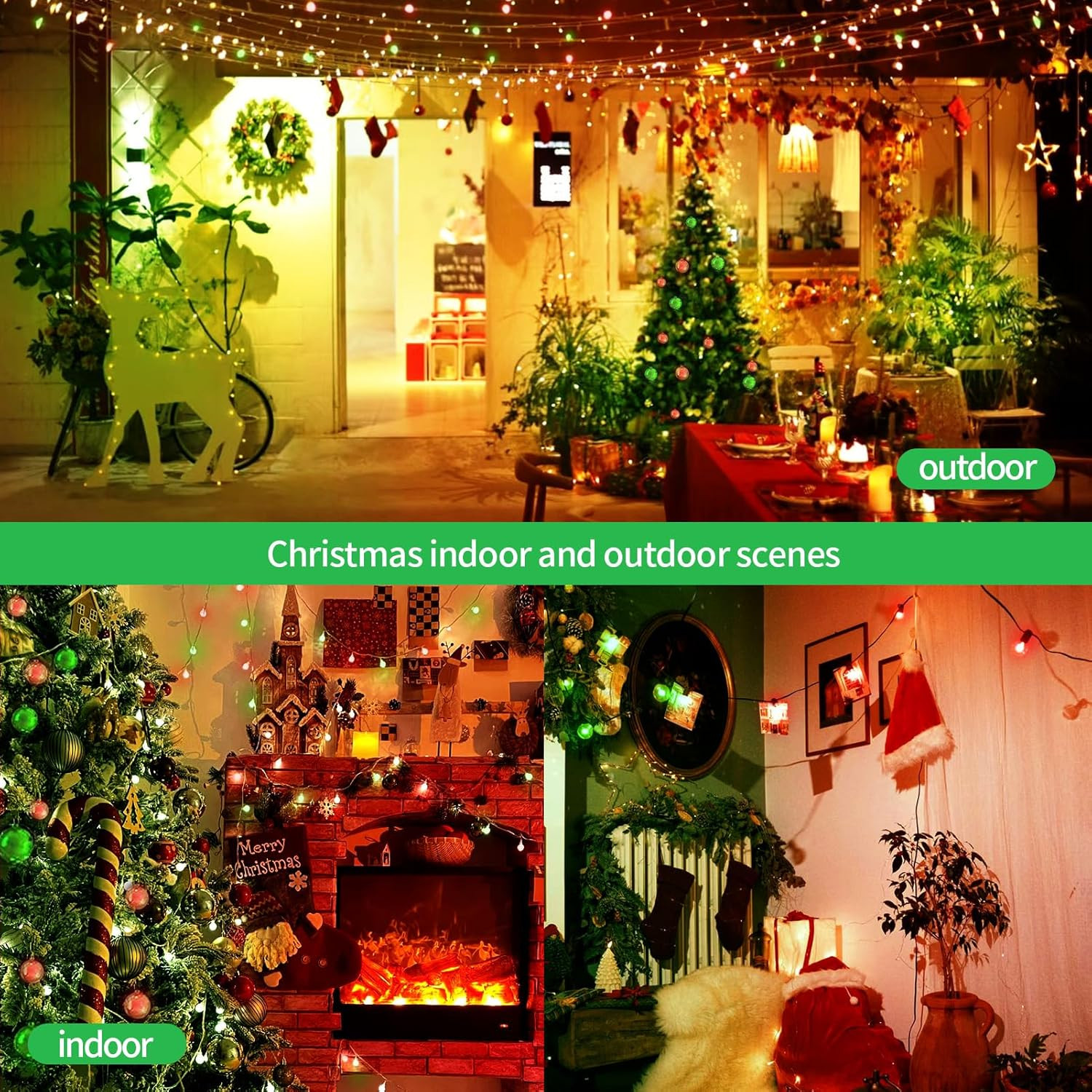 Green Light Bulbs - [ 4 Pack ] - 9W（60W Equivalent） E26 Base LED Colored Light B