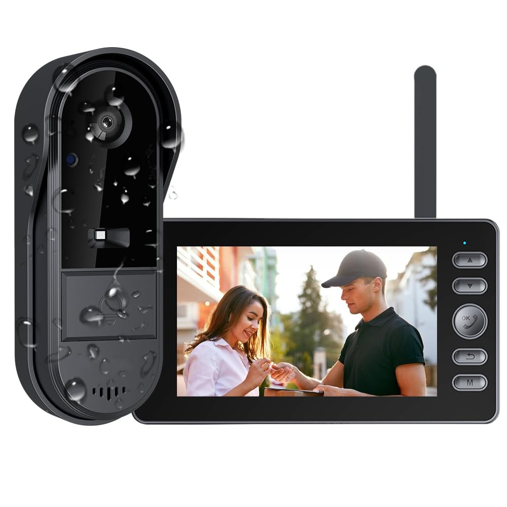 TKMARS Doorbell Camera Wireless No Subscription with Monitor for...