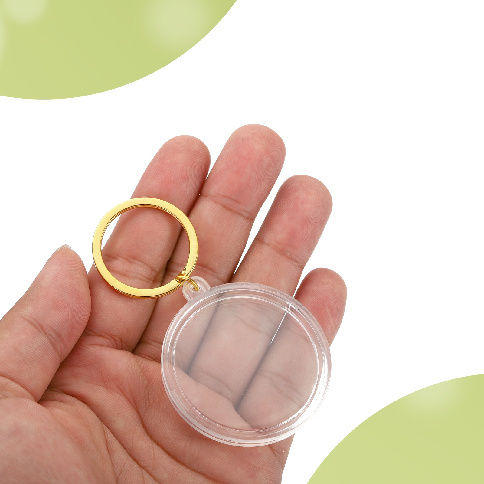 Plastic Coin Holder Keychain, 2Pcs Coin Case with Key Ring, Golden