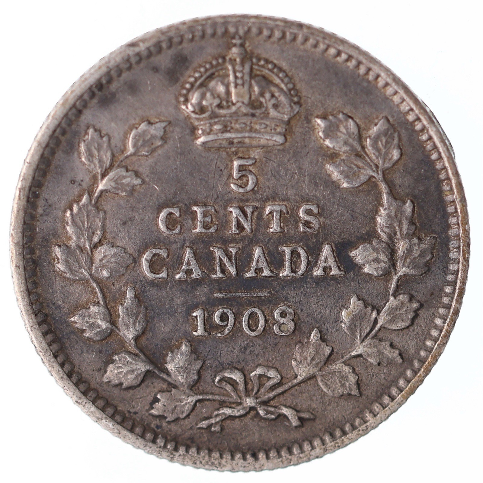 1908 Canada 5 Cents Small 8 - EF - Lot#13676