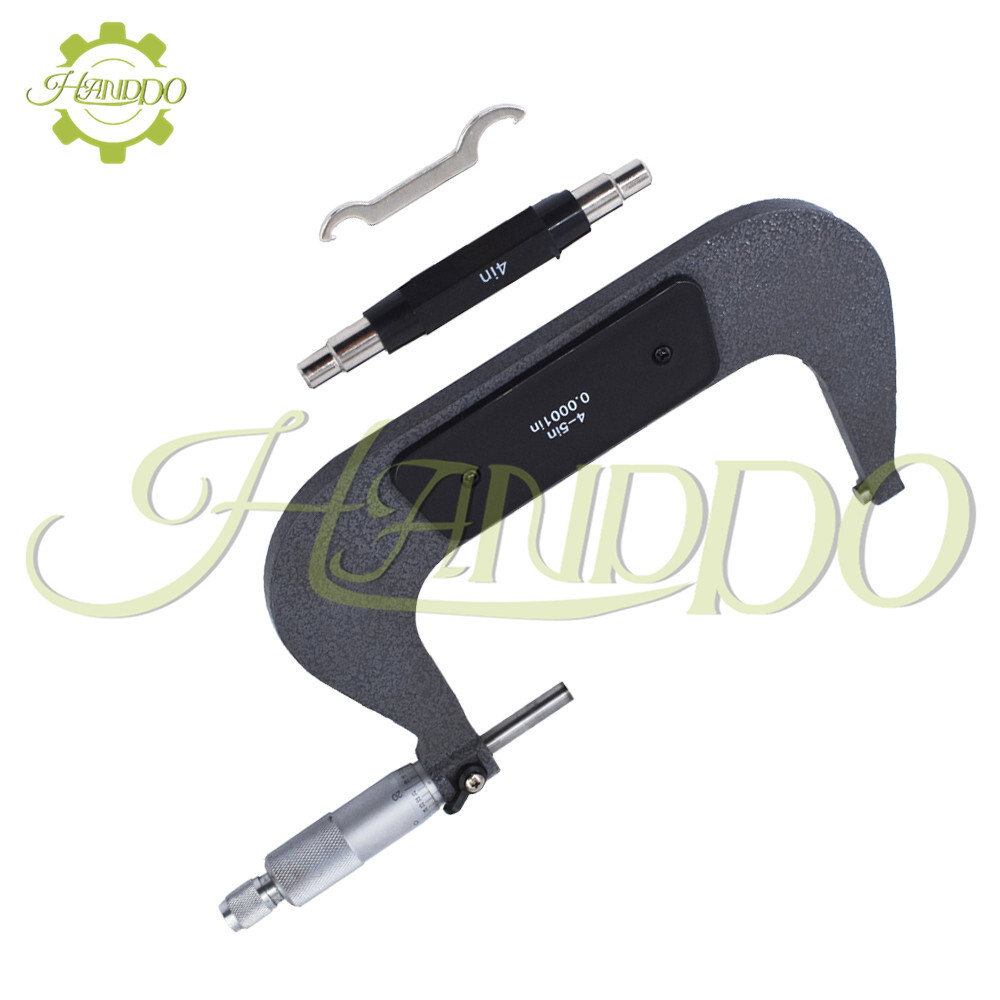Outside Micrometer 4-5"/0.0001" Carbide Tipped Precision Micrometer